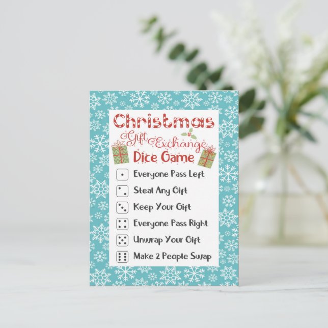 Julparty spelkort Jul Dirty Santa Helg Vykort (Stående Fram)