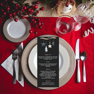 Julparty svart blå nordisk meny