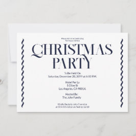 Julparty Vintage Elegant blå inbjudan
