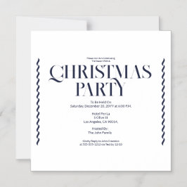 Julparty Vintage Elegant blå inbjudan Magnetisk Inbjudningskort