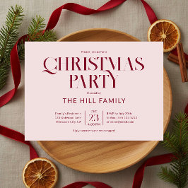 Julparty Vintage Elegant Röd Inbjudningar