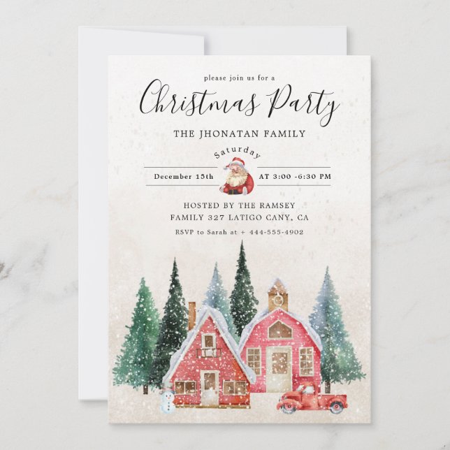 Julparty Vinter Botanisk Inbjudningar (Framsida)