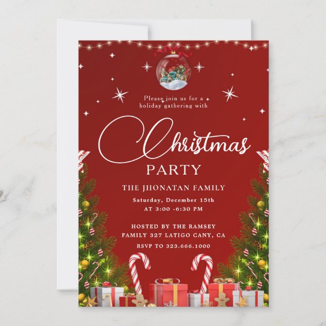 Julparty Vinter Botanisk Inbjudningar (Framsida)