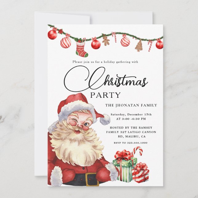 Julparty Vinter Botanisk Inbjudningar (Framsida)