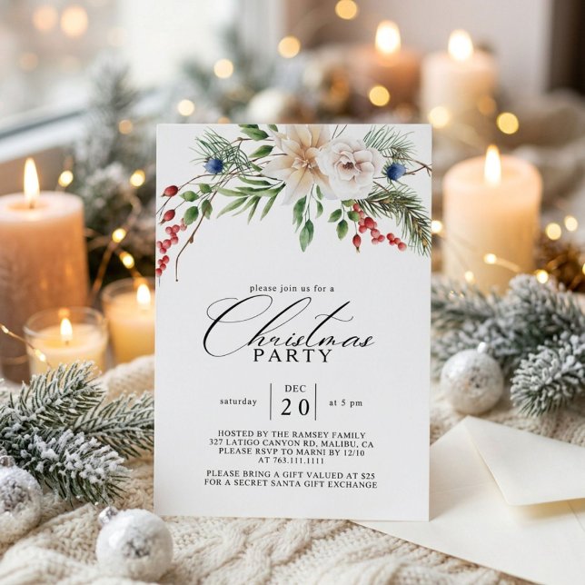 Julparty Vinter Botanisk  Inbjudningar (Skapare uppladdad)