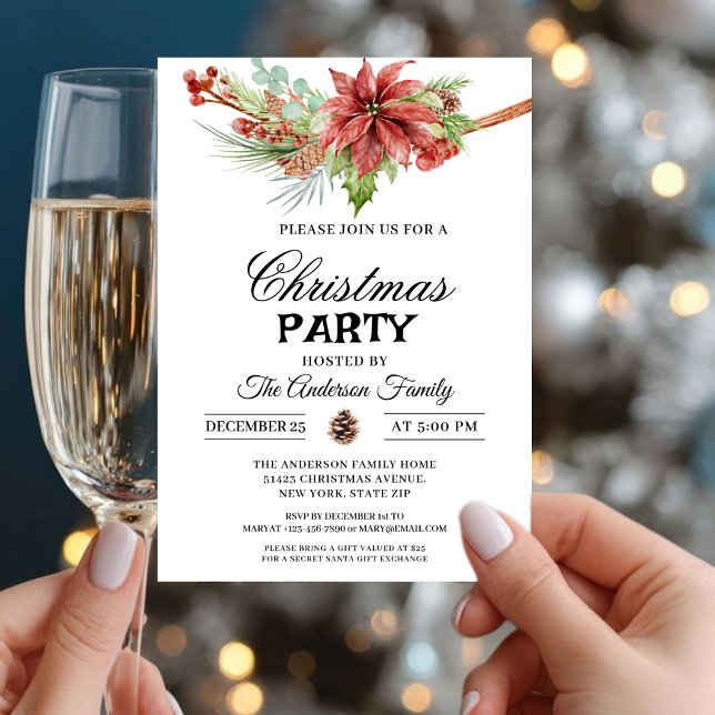 Julparty Vinter Botanisk  Inbjudningar (Skapare uppladdad)