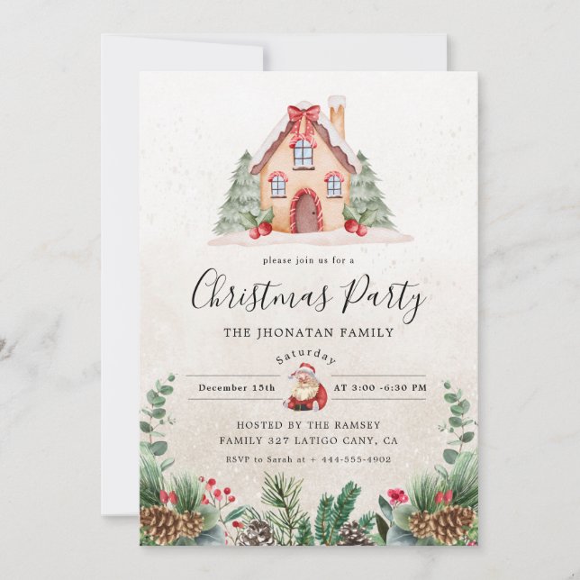 Julparty Vinter Botanisk Inbjudningar (Framsida)
