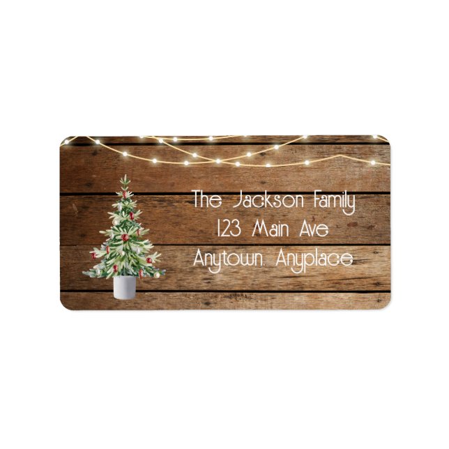Julpartyadress på bondgård adressetikett (Framsidan)