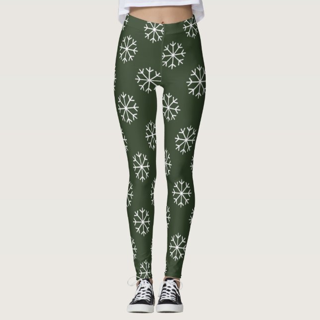 Julpartydamasker med snowflakemönster leggings (Framsida)