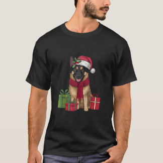 Julpartydekorations Santa Belgisk Malinois Hund C T Shirt