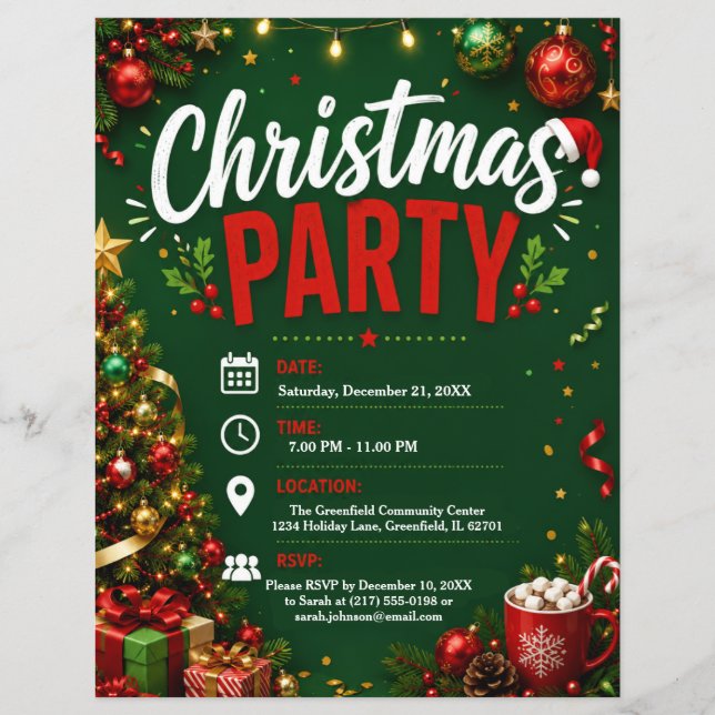 Julpartyflyer Reklamblad (Framsidan)