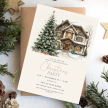 Julpartyinbjudan | Elegent vinterstuga
