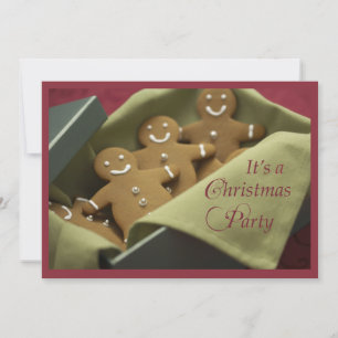 Julpartyinbjudan för pepparkakstema inbjudningar