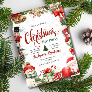 Julpartyinbjudan, julaftonsmiddagsinbjudan inbjudningar