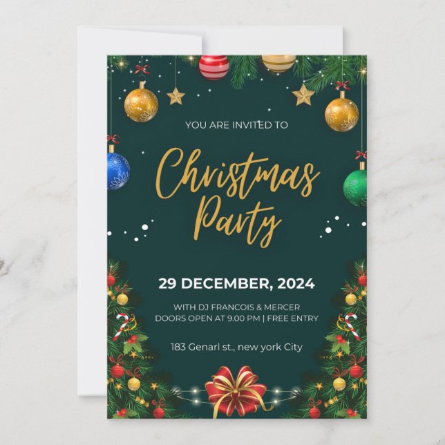 Julpartyinbjudan, Julfestinbjudan Inbjudningar (Framsida)