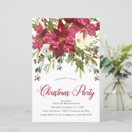 Julpartyinbjudan med Budget Poinsettia