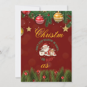 Julpartyinbjudan med illustration av Tomte Inbjudningar