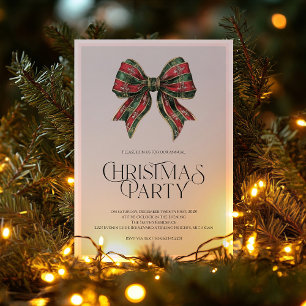 Julpartyinbjudan med slinga Gingham Julkort