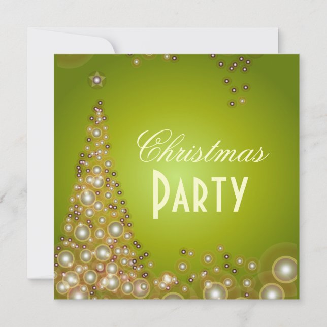 Julpartyinbjudningar, champagne bubblar inbjudningar (Framsida)
