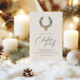 Julpartyinvitation med festlig krans julkort