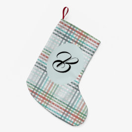 Julpastellen är pläderad. Anpassningsbar med namn. Liten Julstrumpa