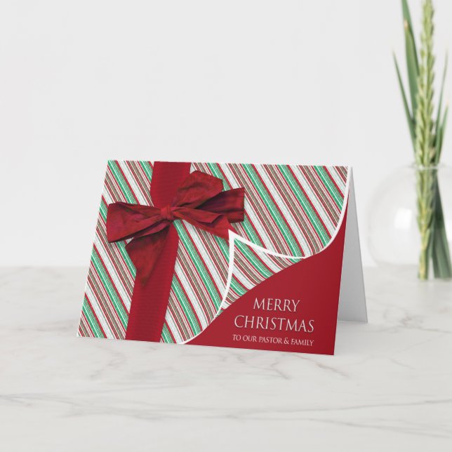 Julpastor och familjegåva från Stor Bow Kort (Framsida)