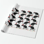 Julpaus Hund Presentpapper<br><div class="desc">Lena Hundar Pooping med jultomten och jultomten ljus roligt Wrapping papper</div>