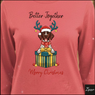 Julpekande hund med ticking presentgrafisk t shirt