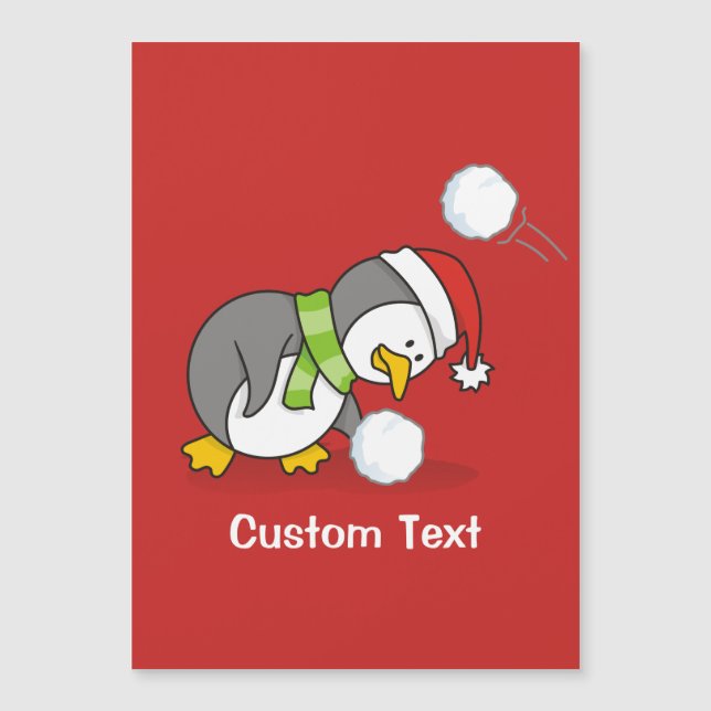 Julpenguin får en snö boll (Framsida)