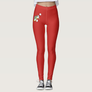Julpenguin får en snö boll leggings