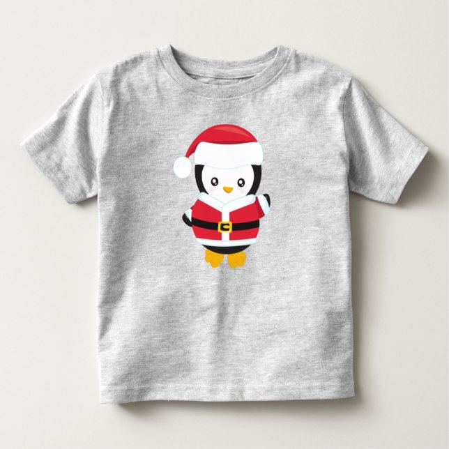 Julpenguin, Penguin med Santa Hat, Bälte T Shirt (Framsida)