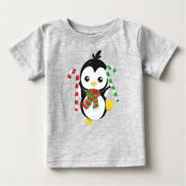 Julpenguin, Penguin med Scarf, Candy cane T Shirt