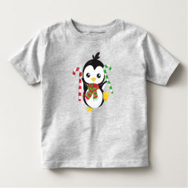 Julpenguin, Penguin med Scarf, Candy cane T Shirt