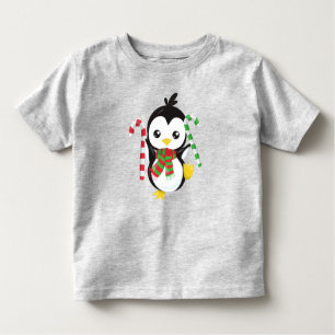 Julpenguin, Penguin med Scarf, Candy cane T Shirt
