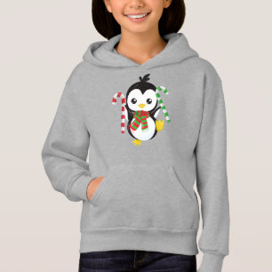 Julpenguin, Penguin med Scarf, Candy cane T Shirt