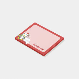 Julpenguin sitta med snö bollar post-it block