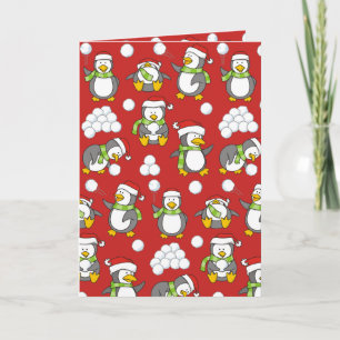 Julpenguins bakgrund helgkort