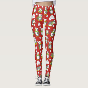 Julpenguins bakgrund leggings