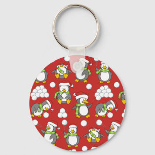 Julpenguins bakgrund nyckelring