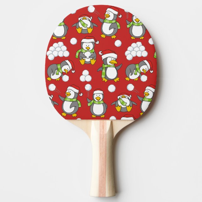 Julpenguins bakgrund pingisracket (Framsidan)