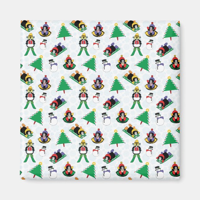 Julpenguinskidåkning Magnet (Framsidan)