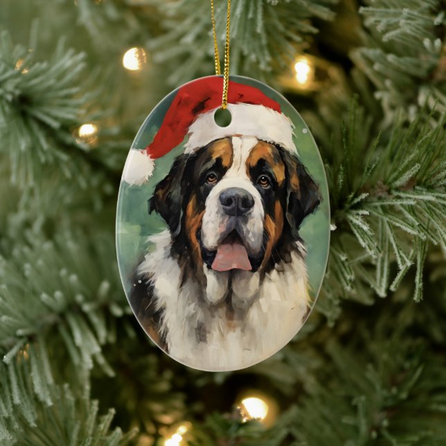 Julpenselmålning för St.Bernard Julgransprydnad Keramik (Träd)