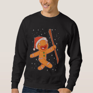 Julpepparkaka med tomteluva present för Xmas Lång Ärmad Tröja