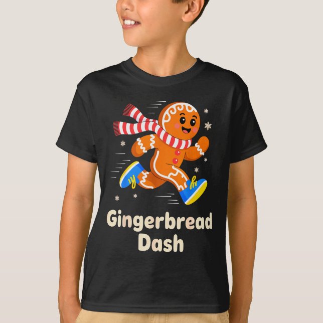 Julpepparkakor Dash Löpning Löpare Xmas Mar T Shirt (Framsida)