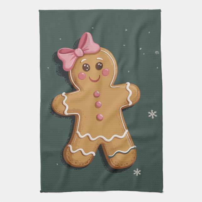 Julpepparkakor Flicka Rosa Slinga Coquette  Kökshandduk (Vertikal)