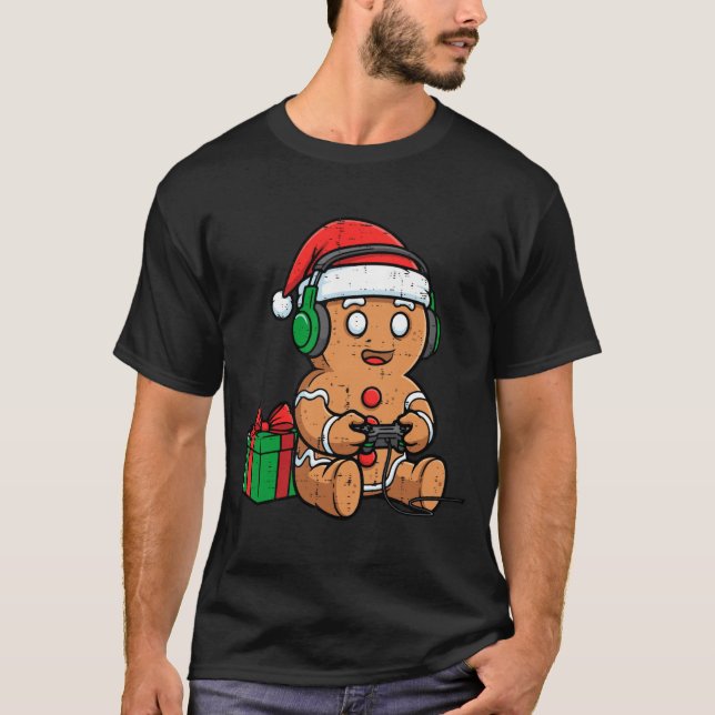 Julpepparkakor Gamer Jul Gaming Pojkar Barn  T Shirt (Framsida)