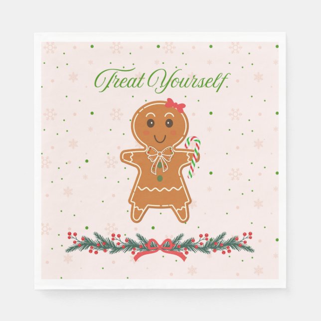 Julpepparkakor Kvinna Pappersservett (Framsidan)