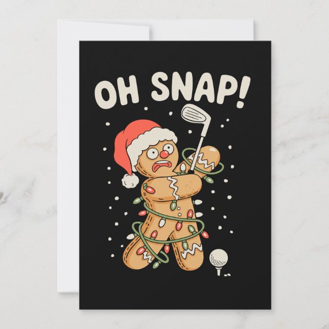 Julpepparkakor Oh Snap Cookie Golf Golfare Julkort (Framsida)