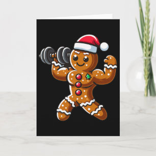 Julpepparkakor Viktlyftande Man Träning Bo Kort