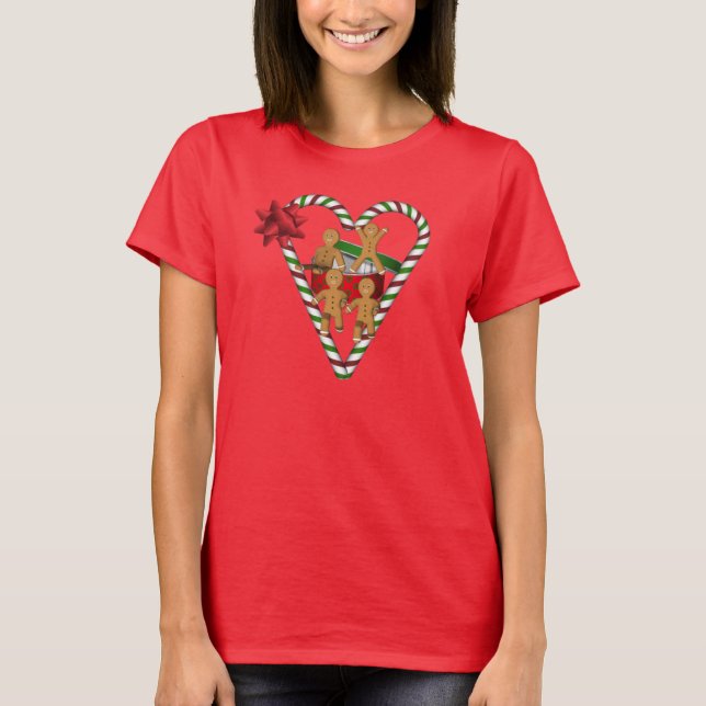 JulPepparkaksgubbar Cute Helgdag  T-shirt (Framsida)